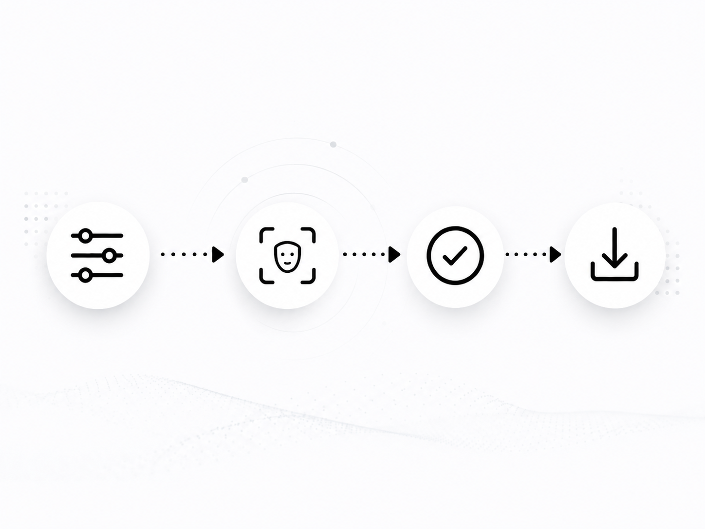 Diagrama del proceso automatizado de VerifiCAP: configurar, identificar, registrar y exportar