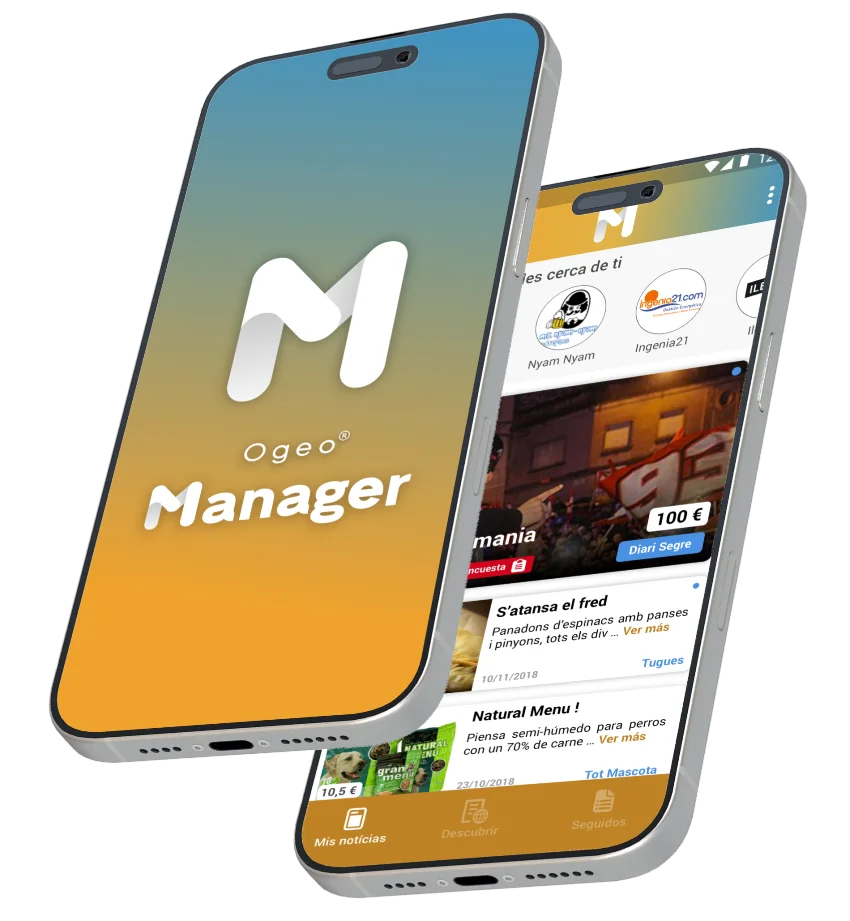 App Ogeo Manager de Grupo Globalia en un móvil