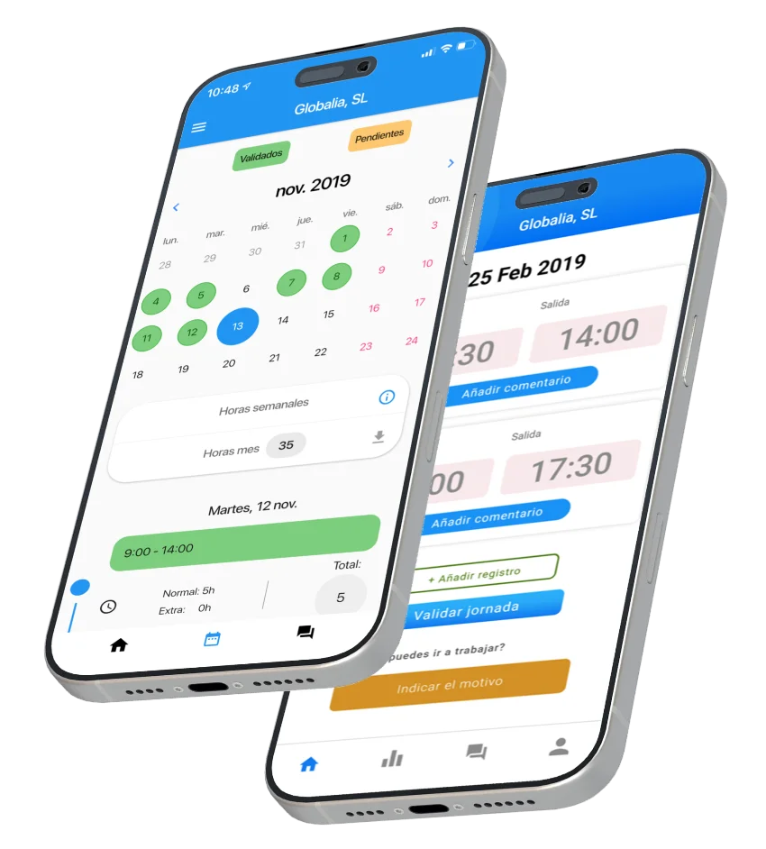 App Tu Horario de Grupo Globalia en un móvil